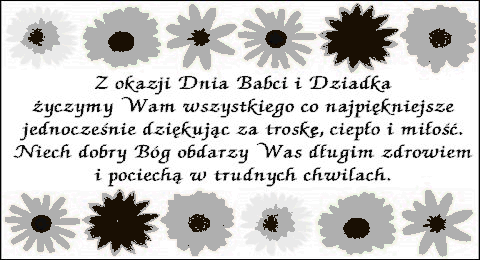 Kartka z kwiatami i życzeniami dla Babci i Dziadka